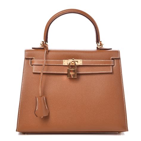 HERMES Epsom Kelly Sellier 25 Gold 